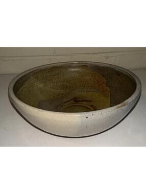 Handmade Ceramic Stoneware Studio Pottery Serving Dish Bowl Rustic Signed MCM